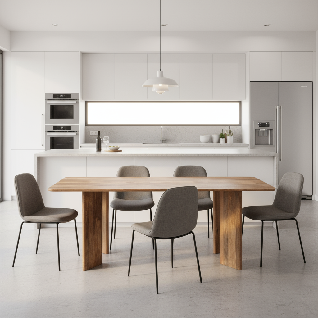 Eettafel Jade recht bruin