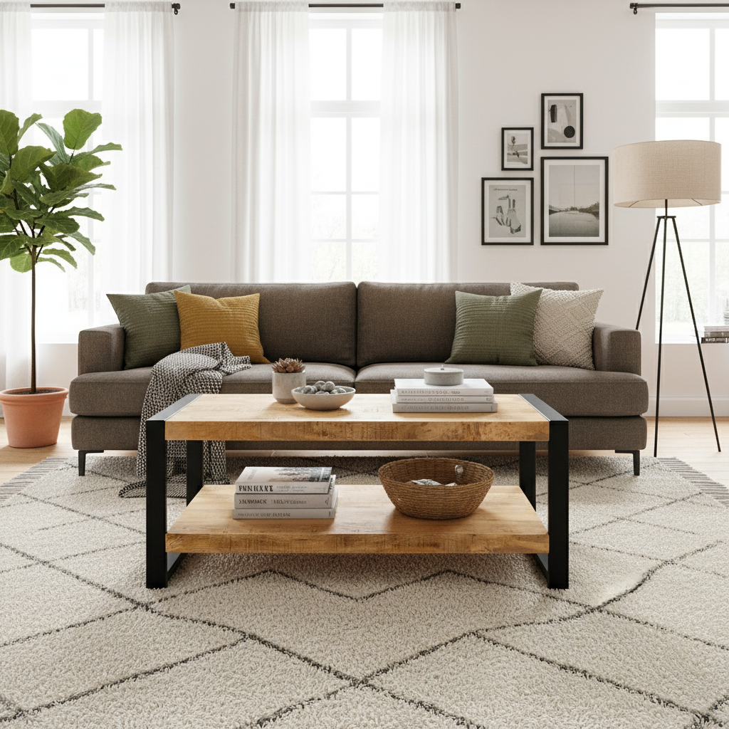 Salontafel Britt met plank