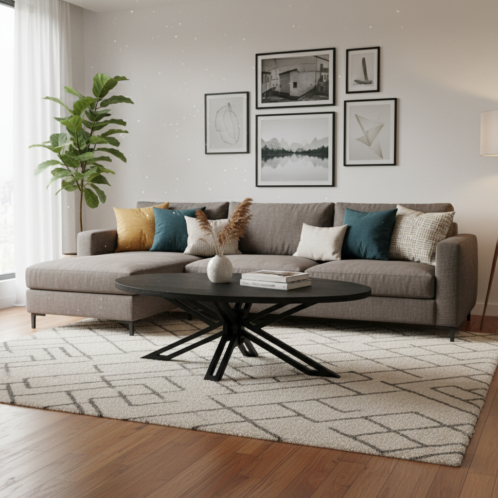 Salontafel Ellips Yana zwart