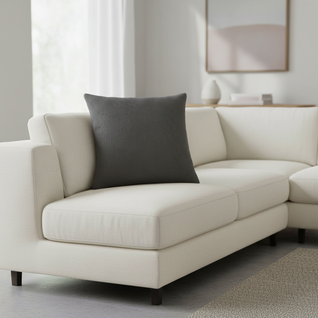 Sierkussen Amy rib Donkergrijs